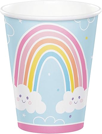 Happy Rainbow Paper Cups, 8 ct