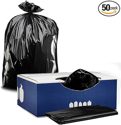 Plasticplace 40-45 Gallon Trash Bags │ 2.3 Mil │ Black Heavy Duty Garbage Can Liners │ 40