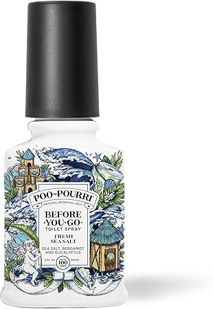 Poo-Pourri Before-You-Go Toilet Spray, Fresh Sea Salt, 2 Fl Oz - Sea Salt, Bergamot and Eucalyptus