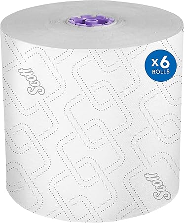 Scott® Essential High Capacity Hard Roll Paper Towels, Bulk (02001), White, Elevated Design, Absorbency Pockets, Purple Core, (950'/Roll, 6 Rolls/Case, 5,700'/Case)