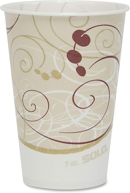 SOLO R7N-J8000 7 oz Symphany Waxed Paper Cold Cup (Case of 2000), beige, 3.7