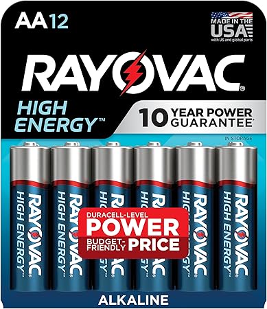 Rayovac AA Batteries, Alkaline Double A Batteries (12 Battery Count)