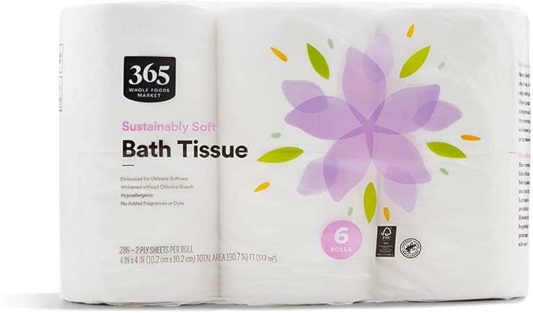 365 by Whole Foods Market, Bath Tissue Double Roll 286 Sheet 6 Count, 286 Count