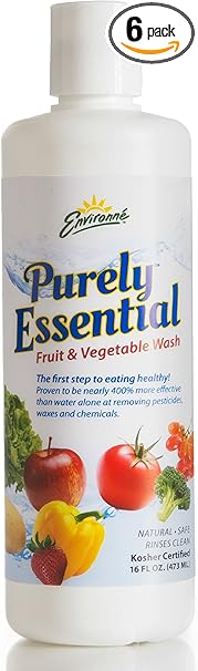 Purely Essential Fruit & Vegetable Wash, None, 16 Fl Oz (Pack of 6)