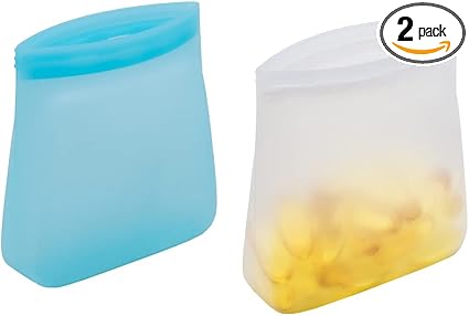 Flents Essential Silicone Pouch, Multi-Purpose Travel-Sized Container, Washable and Reusable, Clear, BPA Free, TSA Approved, 2-Pack (70416AMT)