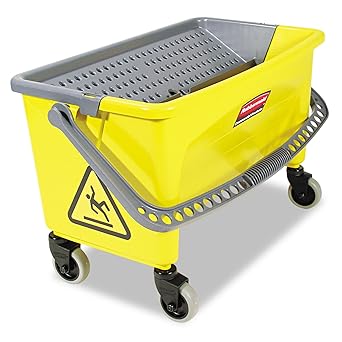 Rubbermaid Commercial Products HYGEN Microfiber Mop Bucket with Press Wringer, 26