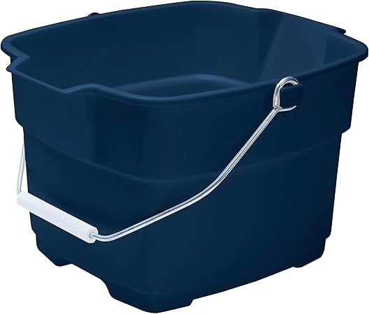 Rubbermaid Roughneck Square Bucket, 14-Quart, Blue, Comfortable/Durable Pour Handle, Sturdy Pail Bucket for Household Cleaning/Mopping