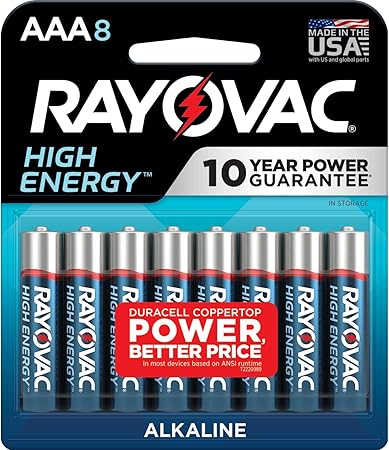 Rayovac AAA Batteries, Alkaline, 8 Count