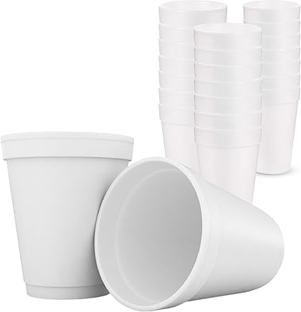 Concession Essentials 16oz Disposable White Foam Cups - Pack of 100ct