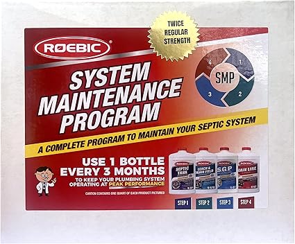 Roebic SMP-1000-PAK-1 Complete Septic System Maintenance Kit: 4 Quarts, Pack of 1, All-in-One Solution for Septic System Care