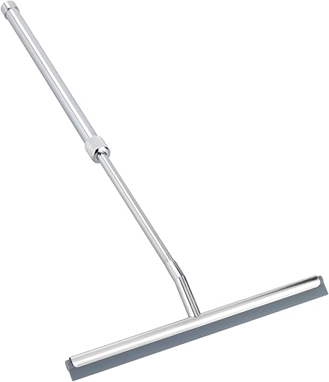 WENKO Shower Squeegee, Multi Purpose Squeegee for Window, Glass Door, Bathroom, Extendable Mirror Squeegee, Stainless Steel, Rustproof, 10 Inches, Shiny