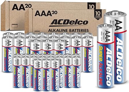 ACDelco AA and AAA 40-Count Combo Pack Super Alkaline Batteries, 20-Count Each, 10-Year Shelf Life