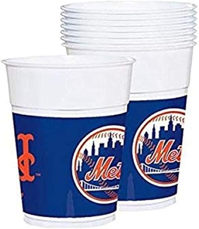 Amscan New York Mets Plastic Cups - 16 oz. Pack of 25