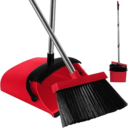 MOPPLEX Broom and Dustpan Set Combo, Kitchen Broom and Dustpan for Easy Sweeping, Premium Broom and Dustpan Set for Home Cleaning, Perfect Dust Pan and Broom Set for Home, Kitchen, and Office