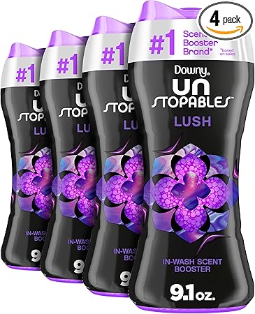 Downy Unstopables Beads, Lush, 9.1 oz (4 Pack)