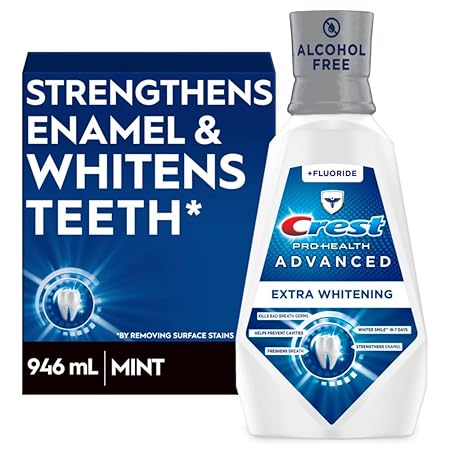 Crest Pro-Health Advanced Mouthwash, Alcohol Free, Extra Whitening, Energizing Mint Flavor, 946 mL (32 fl oz)