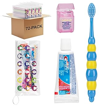 SmileGoods Child Sparkle Dental Care Kit Toothbrush, Toothpaste, and Floss, 72 pack