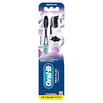 Oral-B, Pro-Flex Charcoal Manual Toothbrush - Medium, 2 Count