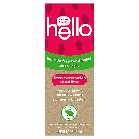 hello Fresh Watermelon Fluoride Free Kids Toothpaste, 4.2 Oz Tube