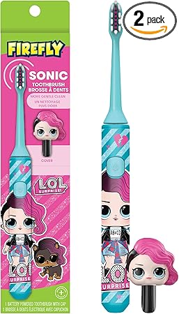 FIREFLY L.O.L. Surprise! Sonic Toothbrush with 3D Toothbrush Cover, Soft, Ages 3+