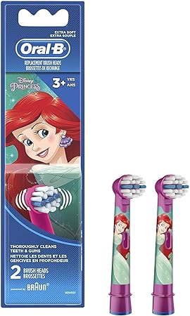 Oral-B Kids Extra Soft Replacement Brush Heads featuring Disney Princesses, Ages 3+, 2 count