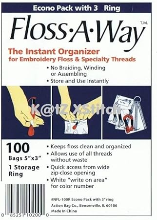 ACTION BAG Floss-A-Way Organizer, 3 by 5-Inch, 100-Pack