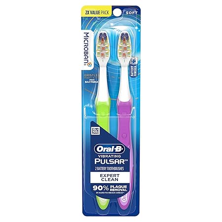 Oral-B Pro-Health Pulsar Battery Toothbrush, Soft, Blue , 2 Count (Pack of 1)