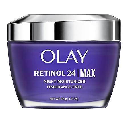 Olay Retinol 24 Max Moisturizer, Retinol Hydrating Night Face Cream, Non Greasy, Fragrance-Free 1.7 oz