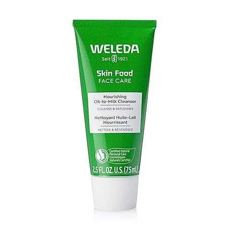 Weleda Skin Food Nourishing Oil-to-Milk Cleanser, 2.5 Fluid Ounce (Pack of 1) | Sunflower Seed Oil, Chamomile Extract, Pansy