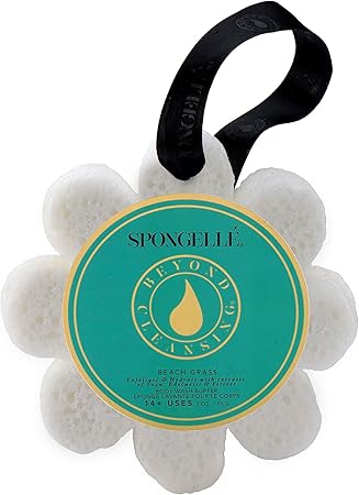 Spongelle Beach Grass Wild Flower Buffer Body Scrubber | Bath & Shower Loofah for Women | Exfoliator with Body Wash Infused Sponge | 14+ uses