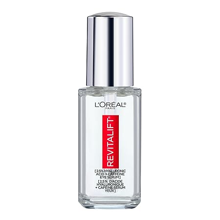 L'Oreal Paris Revitalift Derm Intensives Hyaluronic Acid + Caffeine Hydrating Eye Serum, 0.67 Fl. Oz.