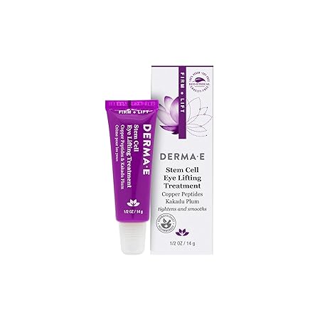 Derma E Stem Cell Lifting Eye Cream, 0.5 oz (Pack of 1) | Multi Action Firming, Tightening, Hydrating, Revitalizing | Under Eye, Upper Eyelid | Moisturizer