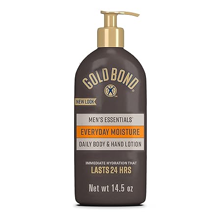 Gold Bond Men's Essentials Everyday Moisture Daily Body & Hand Lotion, 14.5 oz. (Pack of 1) | Vitamin C