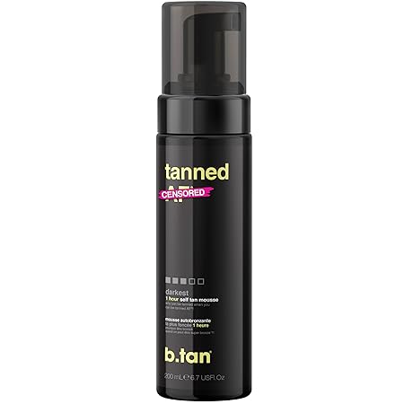 b.tan Dark Self Tanner | Get Tanned - Fast, 1 Hour Express Sunless Tanning Mousse, No Fake Tan Smell, No Added Nasties, Vegan, Cruelty Free, 6.7 Fl Oz