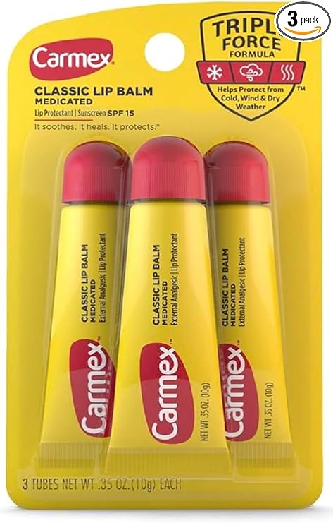 Carmex Classic Lip Balm, 0.35 Ounce (Pack of 3)