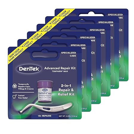 Dentek Temparin Max Repair Kit, 13+ Repairs, 2.64 Grams (Pack of 6)