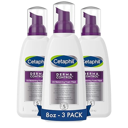 Cetaphil Pro Oil Removing Foaming Facial Cleanser, 8 Fluid Ounce (Pack of 3) | Fragrance Free | Sensitive Skin