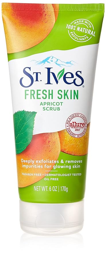 St. Ives Fresh Skin Apricot Face Scrub, Deep Exfoliator Skin Care for Clean, Glowing Skin, Oil-free Facial Scrub Made with 100% Natural Exfoliants, 6 oz