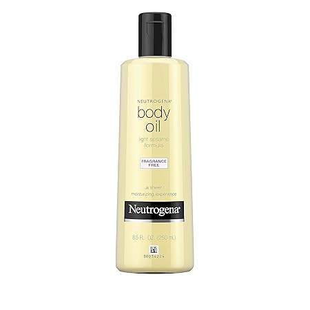 Neutrogena Fragrance-Free Dry Skin Moisturizer Body Oil Light Sesame Formula, 8.5 fl. oz (Pack of 24)