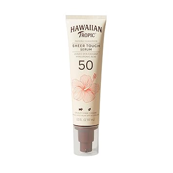 Hawaiian Tropic Sheer Touch Body Serum SPF 50, 3.3 oz | Hyaluronic Acid Serum, Sunscreen Serum, Hydrating Serum, Travel Size Sunscreen, SPF 50, 3.3 oz