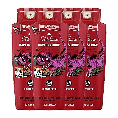 Old Spice Raptorstrike Body Wash, 24.0 fl oz (Pack of 4) | Long Lasting