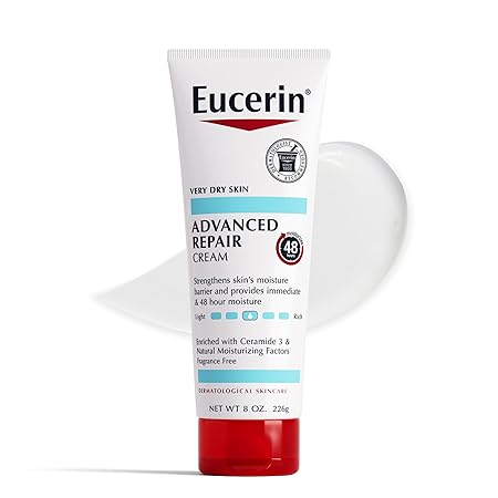 Eucerin Advanced Repair Body Cream, (Pack of 1) | 8 Oz | Very Dry Skin | Tube