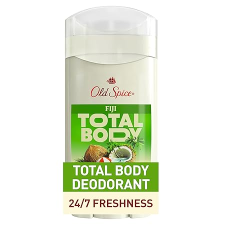 Old Spice Whole Body Deodorant for Men, Total Body Deodorant, Fiji Scent, Aluminum Free Deodorant Stick for 24/7 Freshness // Dermatologist Tested Whole Body Deodorant, 3.0 oz