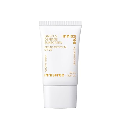 innisfree Daily UV Defense Sunscreen Broad Spectrum SPF 36, Invisible Korean Sunscreen with No White Cast