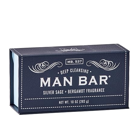 San Francisco Soap Company Deep Cleansing Man Bar Soap, 10 Ounce (Pack of 1) | Silver Sage, Bergamot