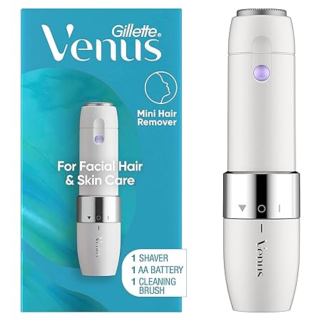 Gillette Venus Mini Facial Hair Remover for Women Face, Portable Electric Shaver, Face Shaver, Electric Razor, Face Hair Removal for Women, Dermaplaning Tool, Face Razors for Women, Trimmer for Women