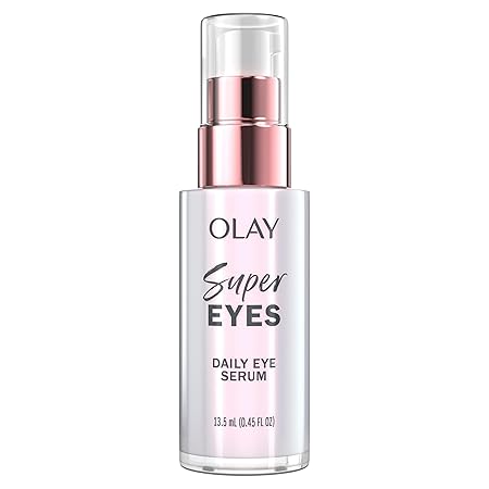 Olay Super Eye Daily Serum, 0.45 fl oz, 5-in-1 Eye Serum with Vitamin C and Niacinamide to Brighten, Depuff, and Smooth