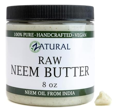 Organic Neem Butter-Coconut Oil, Neem Oil, Neem Leaf, Marula Oil, Kokum Butter, Rosemary, For Sensitive Skin, Itchy Skin, 8 oz.