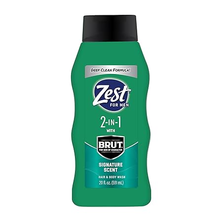 Zest Mens 2-in-1 Body Wash - Body Wash for Men - Cleanses Hair and Body - Refreshing Scent - Hydrating Body Soap - Ideal for All Skin Types - 20 oz