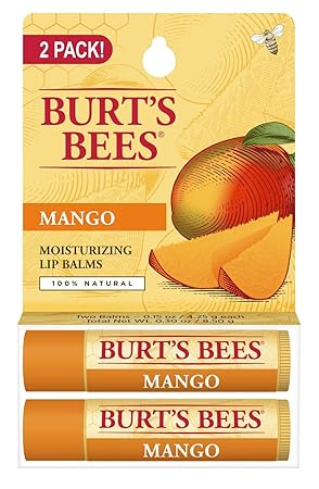 Burt's Bees Lip Balm Stocking Stuffers, Moisturizing Lip Care Christmas Gifts, Superfruit – Pink Grapefruit, Mango, Coconut & Pear, Pomegranate (4-Pack)